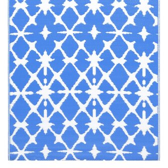 Buitenkleed 80x150 cm PP blauw en wit 4