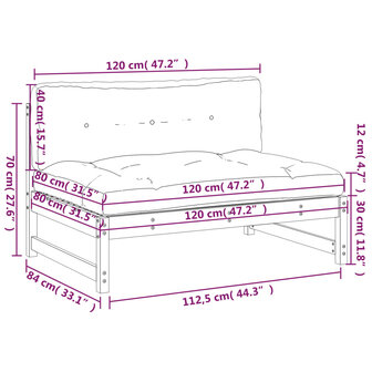Middenbank 120x80 cm massief douglashout 9