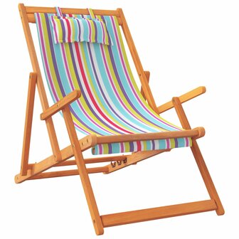 Strandstoelen 2 st inklapbaar stof meerkleurig 3