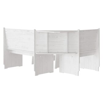 3-delige Eethoek massief grenenhout wit 4