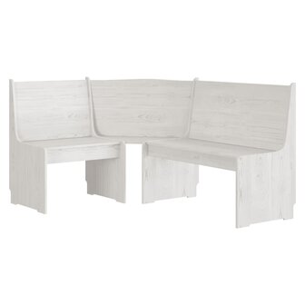 3-delige Eethoek massief grenenhout wit 5