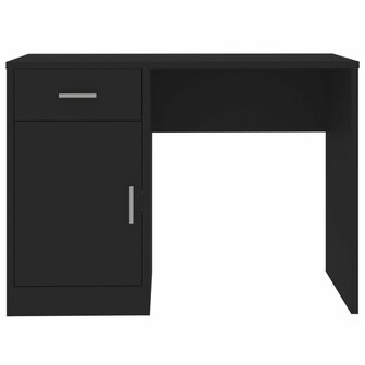 Bureau met kast en lade 100x40x73 cm bewerkt hout zwart 5