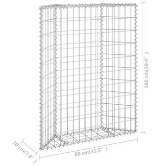 Gabion plantenbak trapezium 80x20x100 cm gegalvaniseerd staal 7