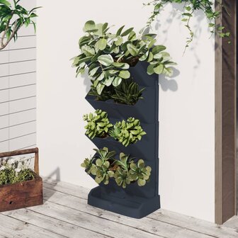 Plantenbakkenset 4 st verticaal polypropeen antracietkleur 1