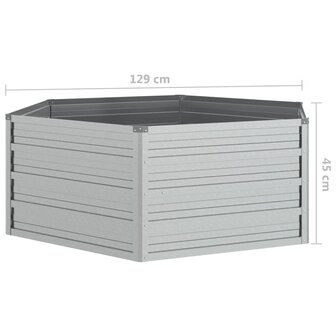 Plantenbak verhoogd 129x45 cm gegalvaniseerd staal zilverkleur 6