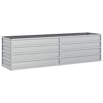 Plantenbak verhoogd 160x40x45 cm gegalvaniseerd staal zilver 2