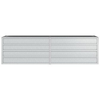 Plantenbak verhoogd 160x40x45 cm gegalvaniseerd staal zilver 4