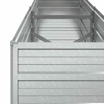 Plantenbak verhoogd 160x40x45 cm gegalvaniseerd staal zilver 6