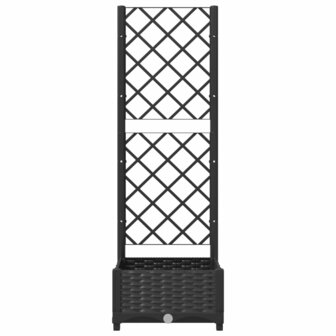 Plantenbak met latwerk 40x40x121,5 cm polypropeen zwart 4