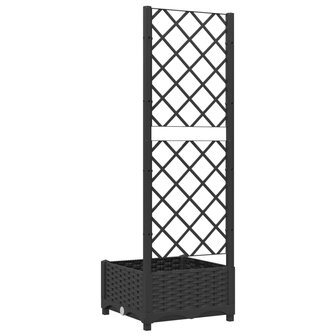 Plantenbak met latwerk 40x40x121,5 cm polypropeen zwart 6