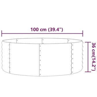 Plantenbak 100x100x36 cm gepoedercoat staal grijs 4