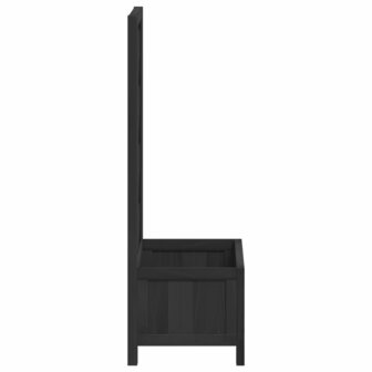 Plantenbak met latwerk massief vurenhout zwart 5