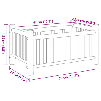 Plantenbak 50x30x25 cm bamboe 8