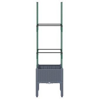 Plantenbak met latwerk 40x40x142,5 cm polypropeen grijs 3