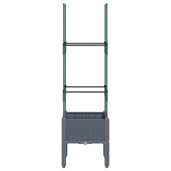 Plantenbak met latwerk 40x40x142,5 cm polypropeen grijs 4
