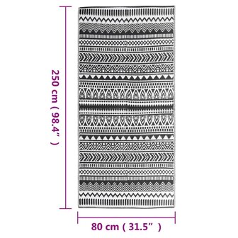 Buitenkleed 80x250 cm polypropeen zwart 7