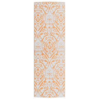 Buitenkleed 80x250 cm polypropeen oranje en wit 2