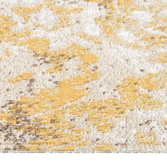Buitenkleed platgeweven 80x150 cm geel 4