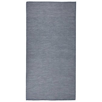 Buitenkleed platgeweven 100x200 cm blauw 1