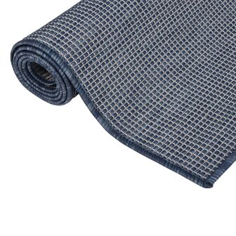 Buitenkleed platgeweven 100x200 cm blauw 3