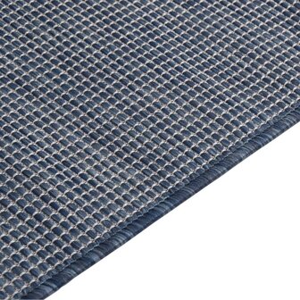 Buitenkleed platgeweven 100x200 cm blauw 4