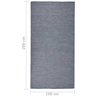 Buitenkleed platgeweven 100x200 cm blauw 6