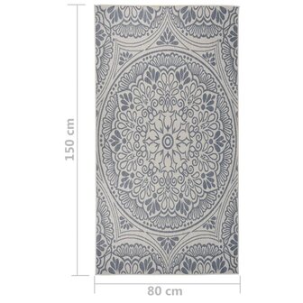 Buitenkleed met patroon platgeweven 80x150 cm blauw 6