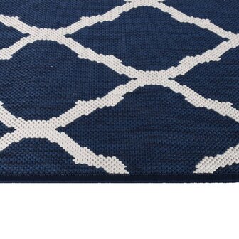Buitenkleed omkeerbaar 80x150 cm marineblauw en wit 4