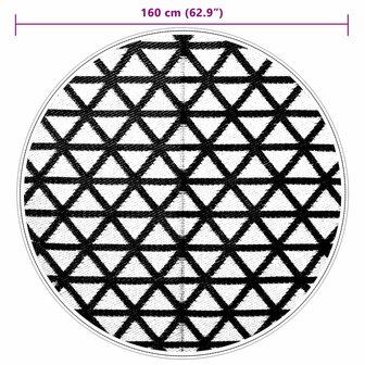 Buitenkleed &Oslash; 160 cm polypropeen zwart 6