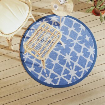 Buitenkleed &Oslash;120 cm polypropeen blauw en wit 1