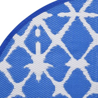 Buitenkleed &Oslash;120 cm polypropeen blauw en wit 4
