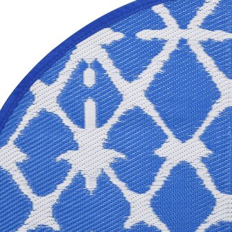 Buitenkleed &Oslash;160 cm polypropeen blauw en wit 4