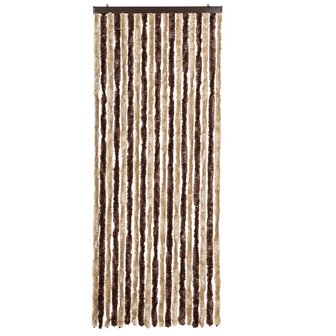 Vliegengordijn 56x185 cm chenille beige en lichtbruin 3