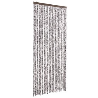 Vliegengordijn 90x220 cm chenille bruin en beige 2