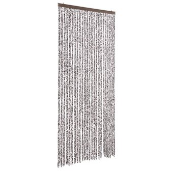 Vliegengordijn 100x220 cm chenille bruin en beige 2