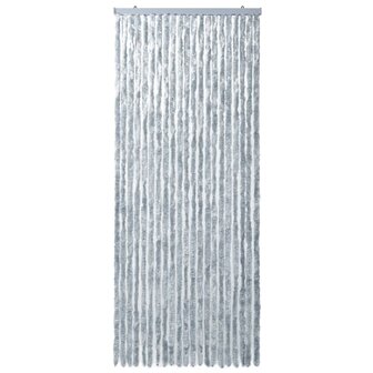 Vliegengordijn 90x220 cm chenille wit en grijs 3