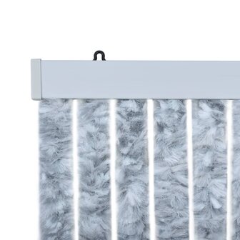 Vliegengordijn 90x220 cm chenille wit en grijs 5