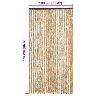 Vliegengordijn 100x220 cm chenille beige 7