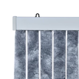 Vliegengordijn 56x185 cm chenille zilverkleurig 5