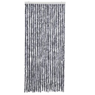 Vliegengordijn 90x220 cm chenille zilverkleurig 3