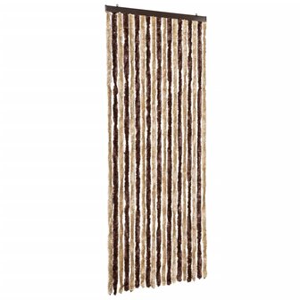 Vliegengordijn 56x200 cm chenille beige en lichtbruin 2