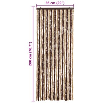 Vliegengordijn 56x200 cm chenille beige en lichtbruin 7
