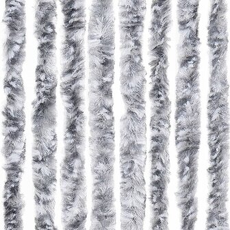 Vliegengordijn 90x200 cm chenille wit en grijs 6
