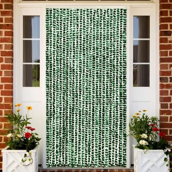Vliegengordijn 100x220 cm chenille groen en wit 1