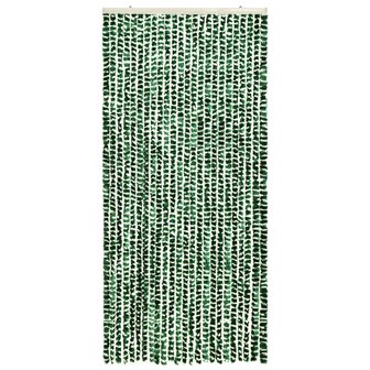 Vliegengordijn 100x220 cm chenille groen en wit 2