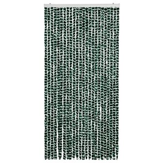Vliegengordijn 100x220 cm chenille groen en wit 3