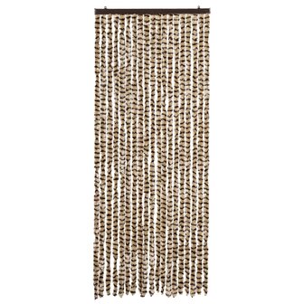 Vliegengordijn 56x185 cm chenille beige en bruin 3