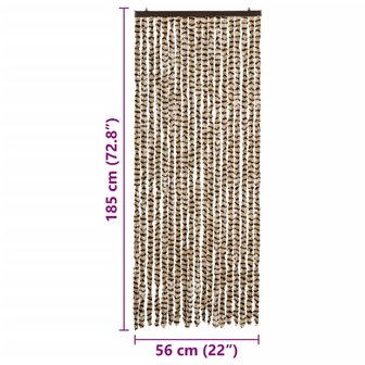 Vliegengordijn 56x185 cm chenille beige en bruin 7