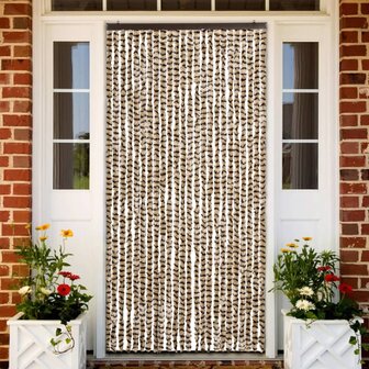 Vliegengordijn 100x220 cm chenille beige en bruin 1