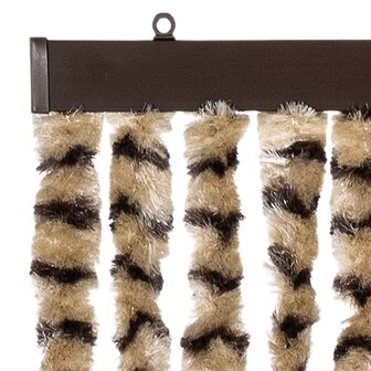 Vliegengordijn 100x220 cm chenille beige en bruin 4